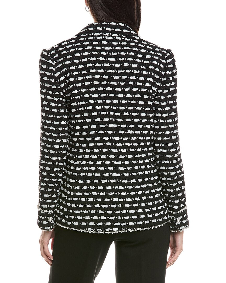 Elie Tahari Pearl Trim Wool-Blend Blazer