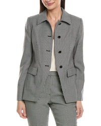 Elie Tahari Collared Fitted Wool-Blend Blazer