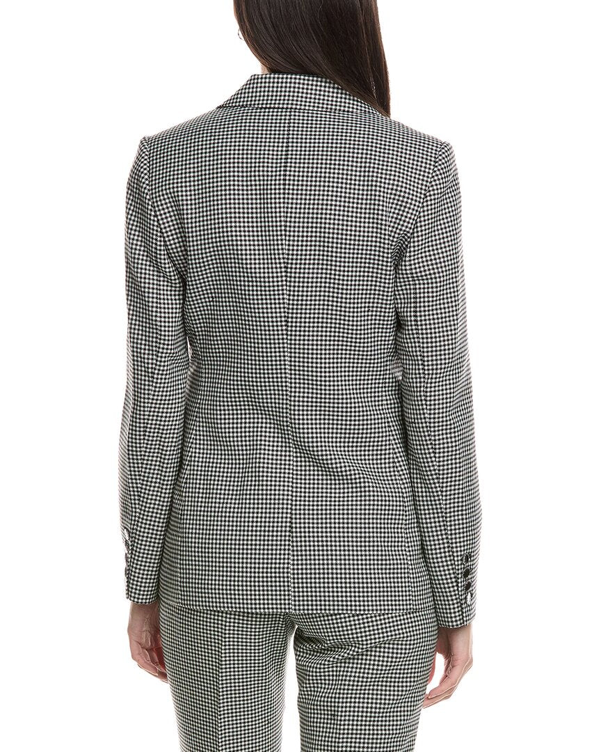 Elie Tahari Collared Fitted Wool-Blend Blazer