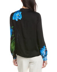 Elie Tahari Printed Silk-Blend Blouse