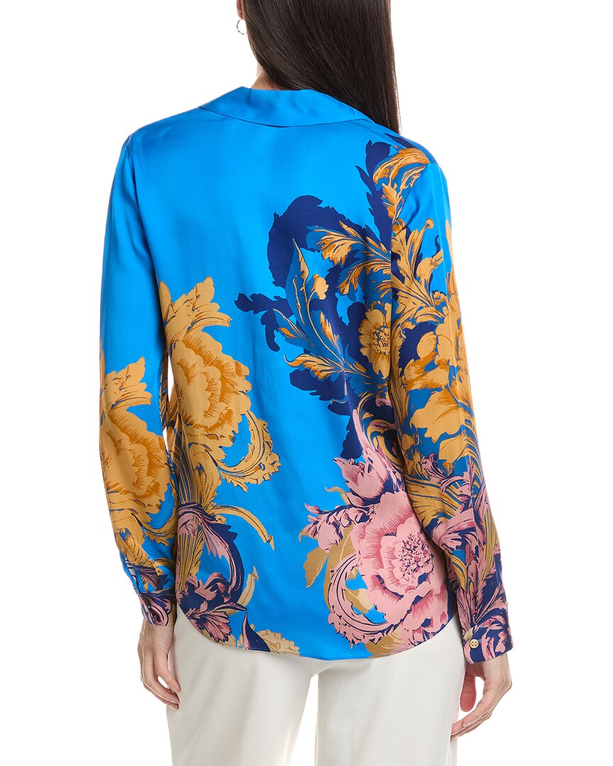Elie Tahari Printed Silk-Blend Blouse