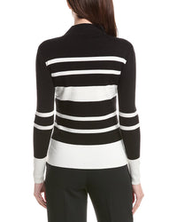 Elie Tahari Mock Neck Stripe Sweater