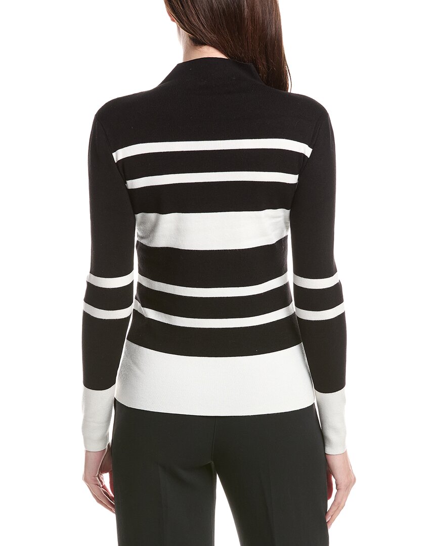 Elie Tahari Mock Neck Stripe Sweater