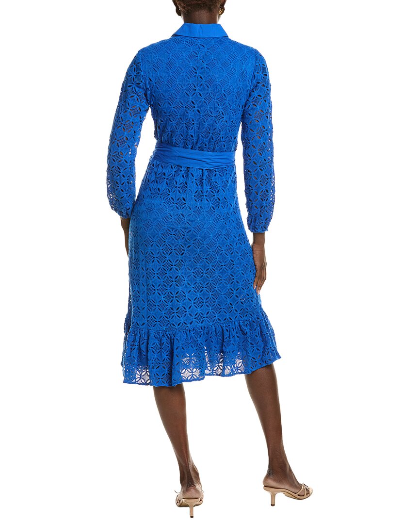 T Tahari Button Down Lace Midi Dress