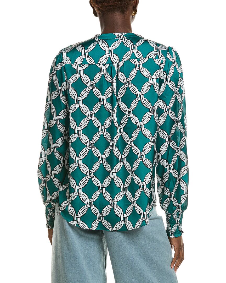 T Tahari Split Neck Blouse