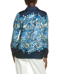 T Tahari Garden Bloom Button Down Blouse