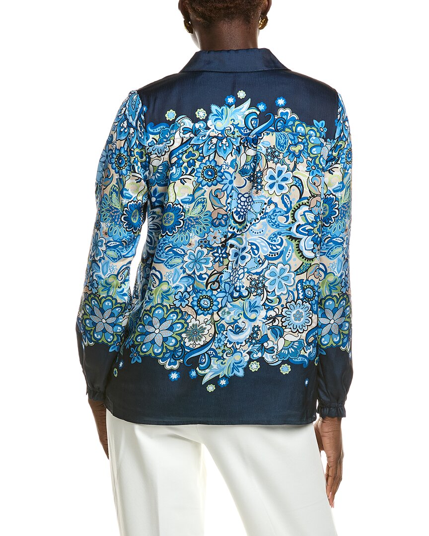 T Tahari Garden Bloom Button Down Blouse