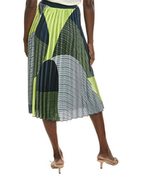 T Tahari Pull On Pleated Midi Skirt