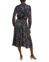 T Tahari Half Placket Button Down Midi Dress