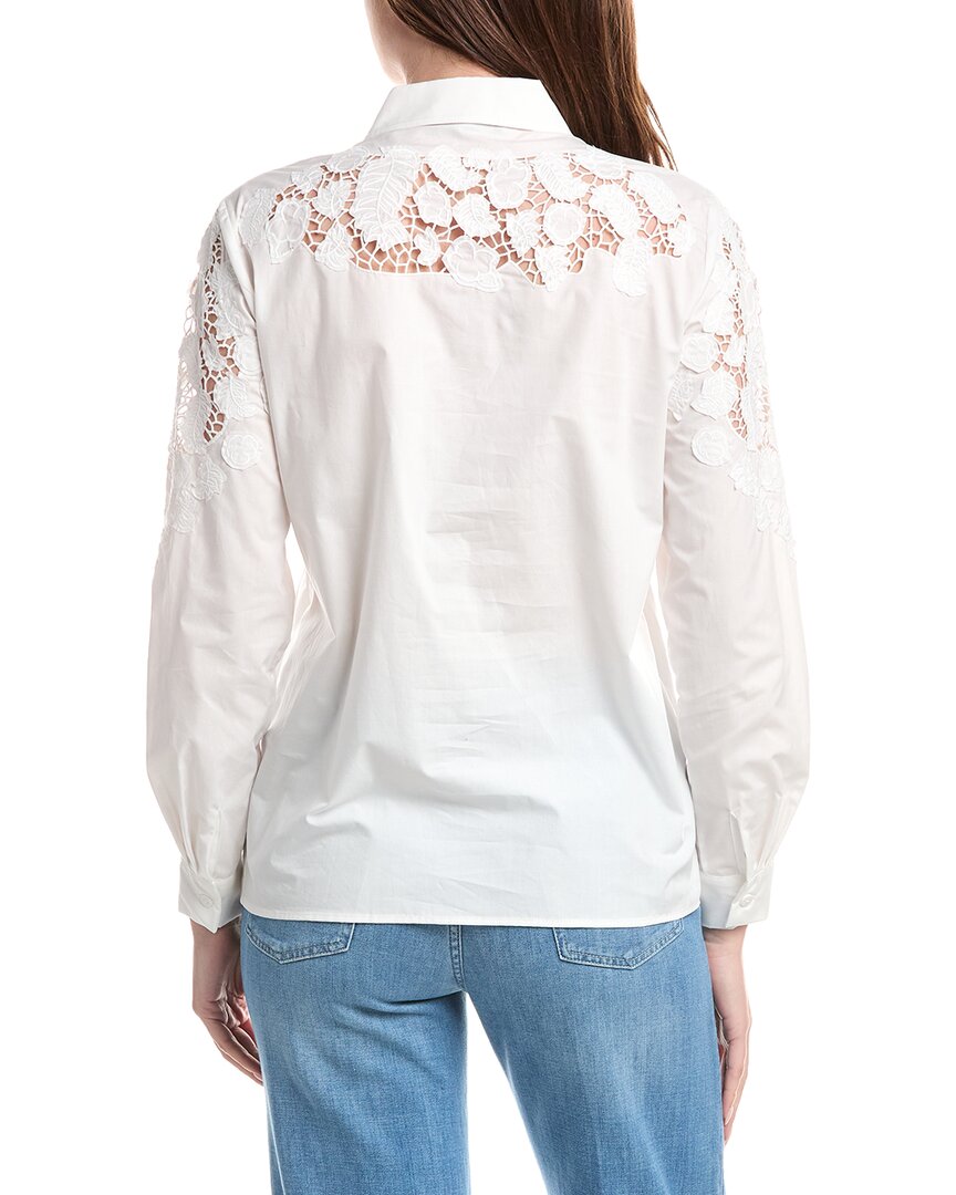 Elie Tahari Collared Oversized Button-Down Shirt