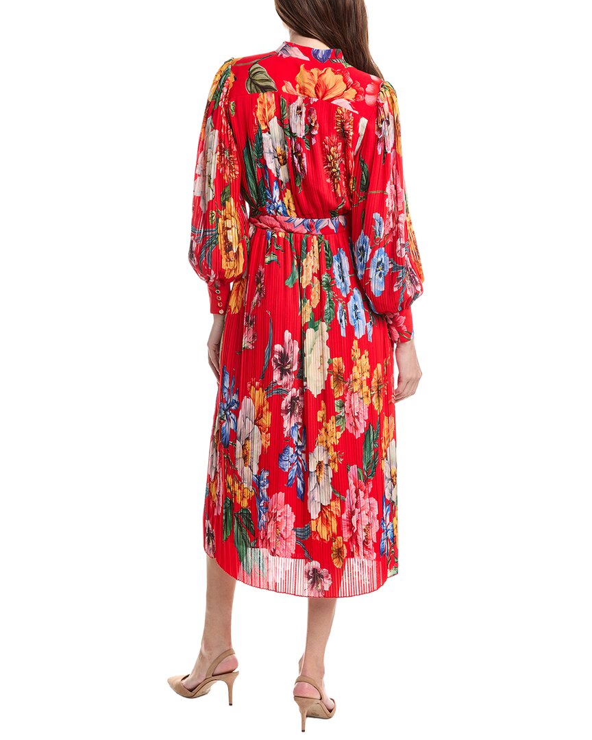 Elie Tahari Pleated Blouson Maxi Dress