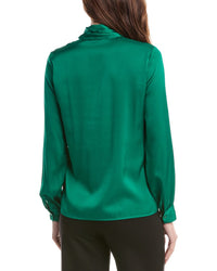 Elie Tahari Silk-Blend Button Blouse