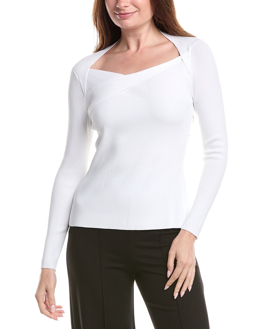 Elie Tahari Novelty Wrap Neck Top