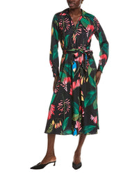 T Tahari Half Placket Faux Wrap Maxi Dress