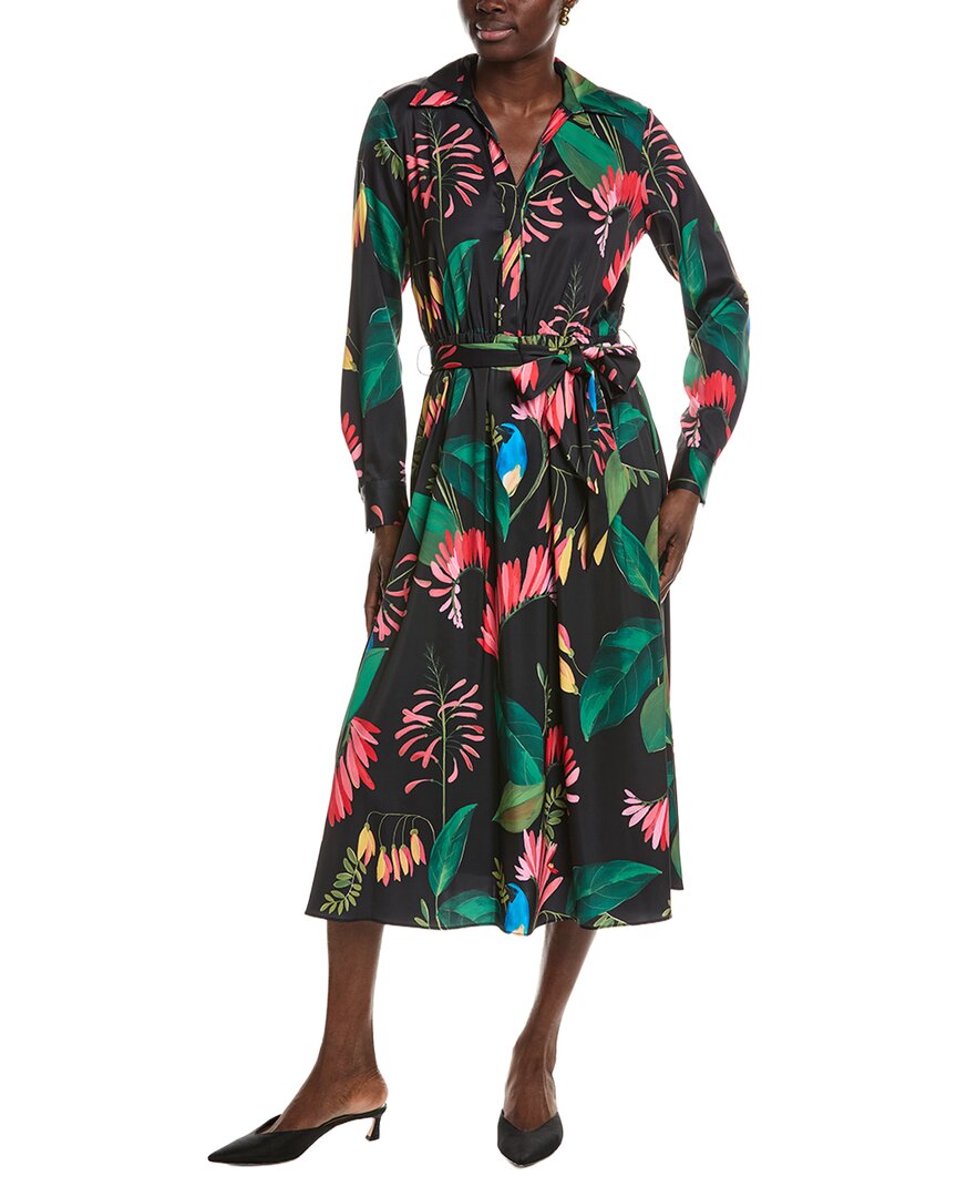 T Tahari Half Placket Faux Wrap Maxi Dress
