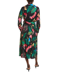 T Tahari Half Placket Faux Wrap Maxi Dress