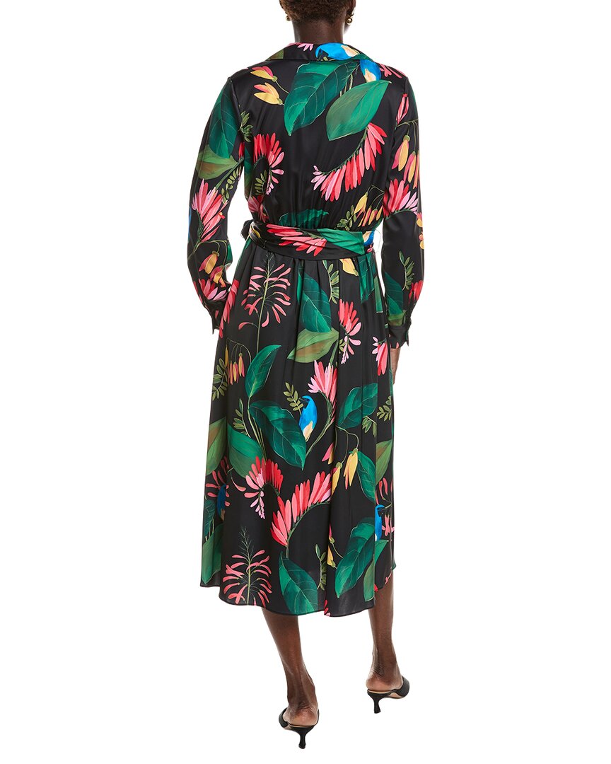 T Tahari Half Placket Faux Wrap Maxi Dress