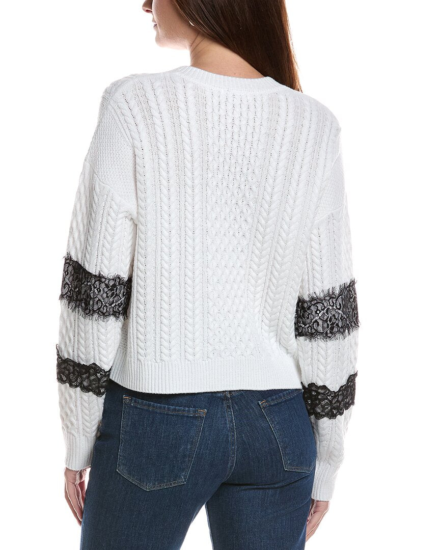 Theo And Spence Lace Detail Cable Knit Cardigan