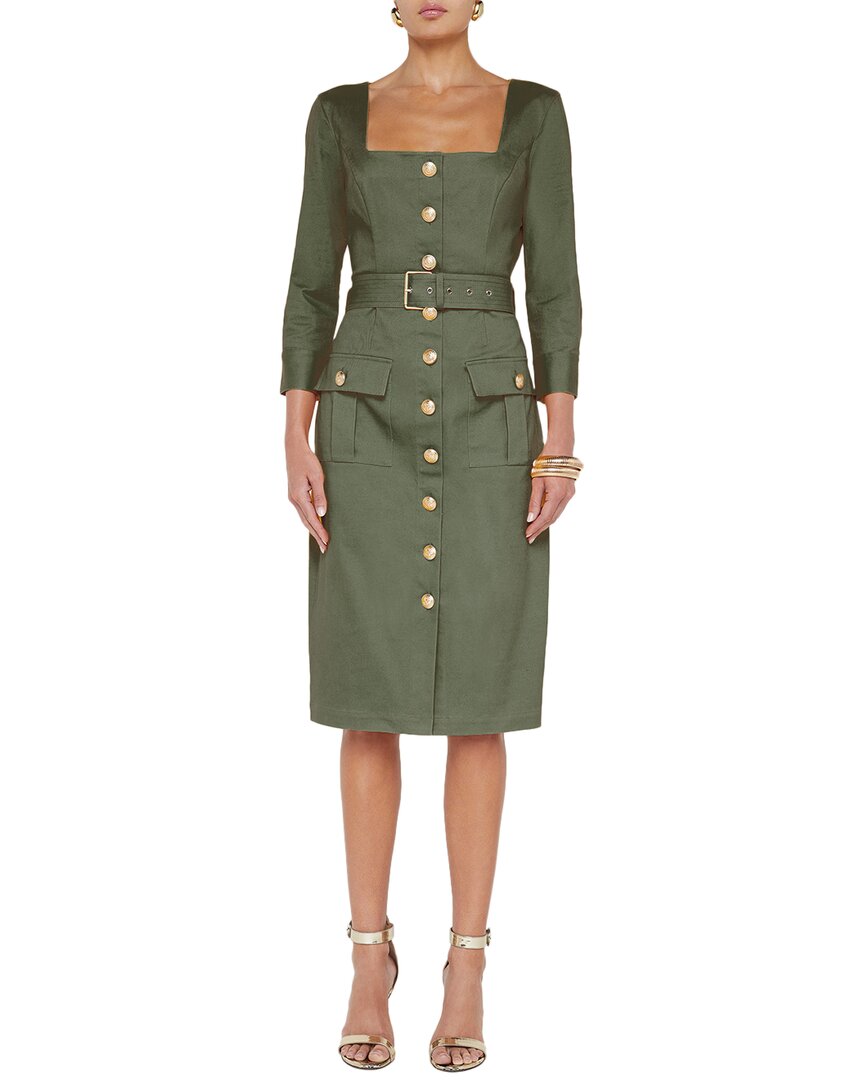 L'agence Bordeaux 3/4 Sleeve Midi Dress