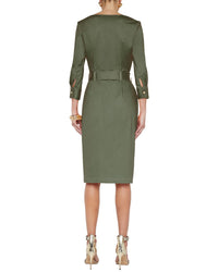 L'agence Bordeaux 3/4 Sleeve Midi Dress