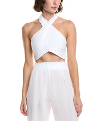 Pq Swim Linen Wrap Top
