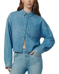 Joe's Jeans The Cropped Boyfriend Linen-Blend Shirt