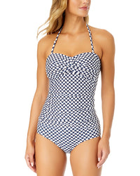 Anne Cole Twist Front Shirred Bandeaukini