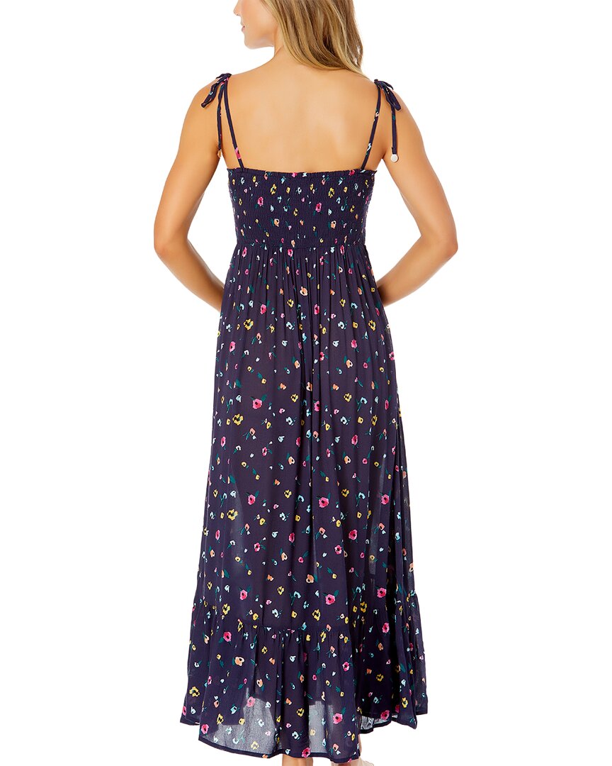 Anne Cole Smocked Shoulder Tie Dress