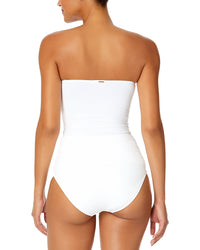 Anne Cole Twist Front Shirred Bandeaukini