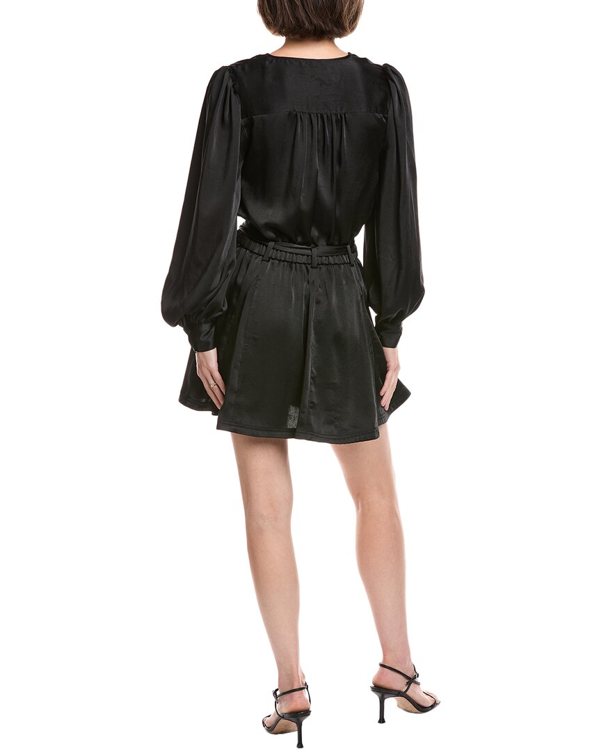 chinese dress ladies Ramy Brook Womens Lily Faux Leather Mini Wrap Dress Black 8 at Amazon  Women's Clothing store main image 1