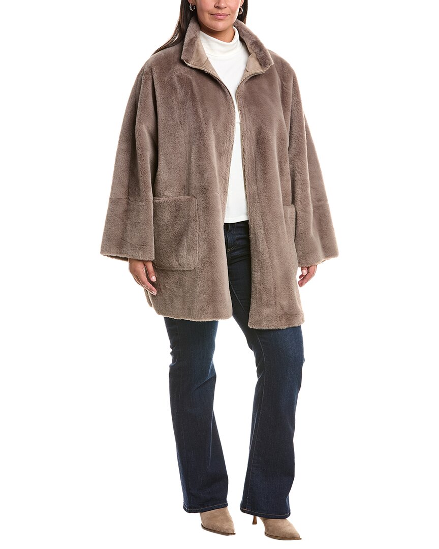 【MARINA RINALDI】ノーカラーコート★新品タグ付き★ Marina Rinaldi Plus Rodeo Coat – Bluefly