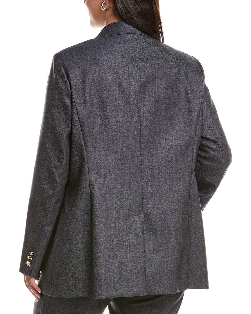 Marina Rinaldi Plus Talpa Wool & Silk-Blend Blazer