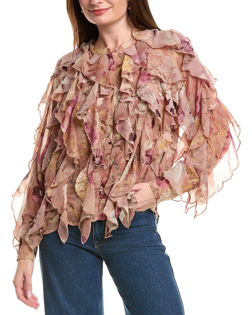 Fate Chiffon Cascading Ruffle Shirt