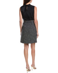 St. John Velvet Tweed Wool-Blend Mini Dress