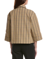 St. John Technical Plaid Wool-Blend Jacket