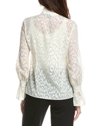 St. John Coupe Pleated Blouse