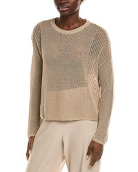 Eileen Fisher Crewneck Linen-Blend Sweater