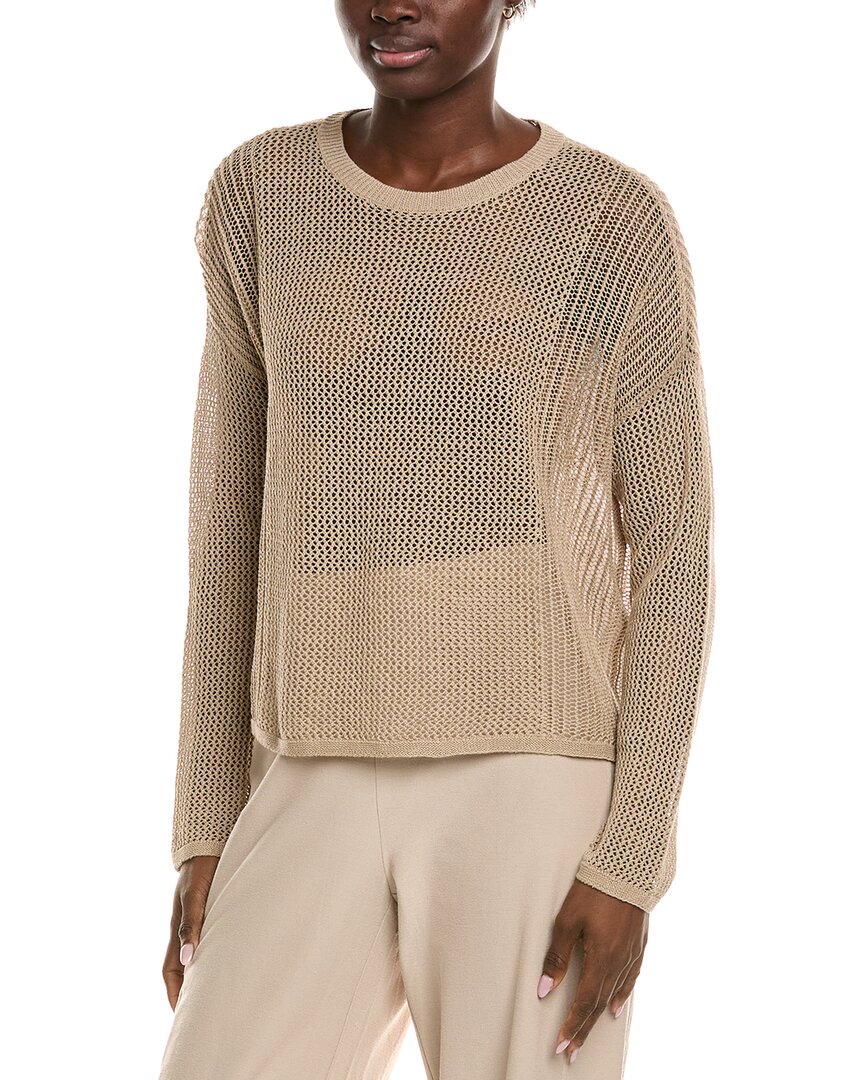 Eileen Fisher Crewneck Linen-Blend Sweater