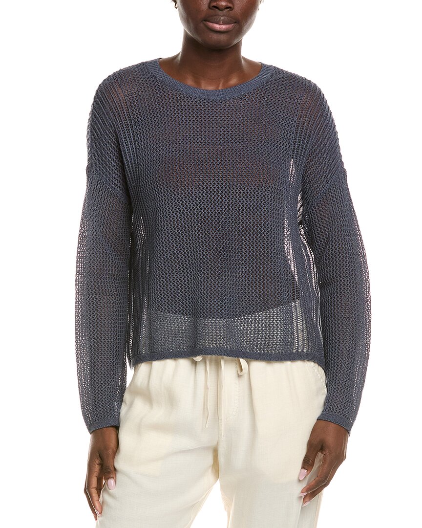 Eileen Fisher Petite Crewneck Linen-Blend Sweater