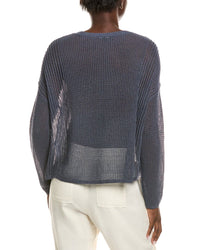 Eileen Fisher Petite Crewneck Linen-Blend Sweater