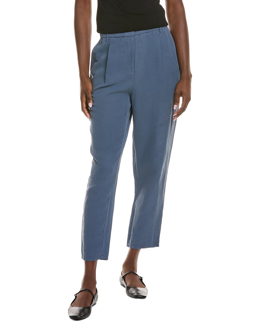 Eileen Fisher Petite Ankle Pleated Silk & Linen-Blend Pant