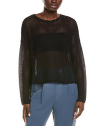 Eileen Fisher Crewneck Linen-Blend Sweater