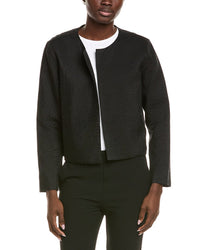 Eileen Fisher Round Neck Silk Jacket