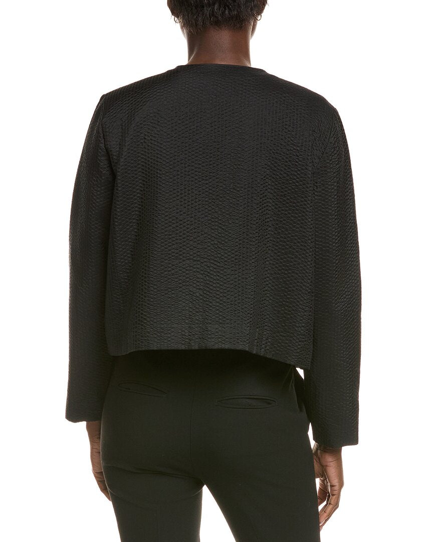 Eileen Fisher Round Neck Silk Jacket