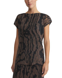 Lafayette 148 New York Plisse Cap Sleeve Blouse