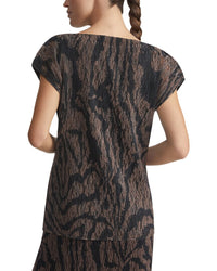 Lafayette 148 New York Plisse Cap Sleeve Blouse