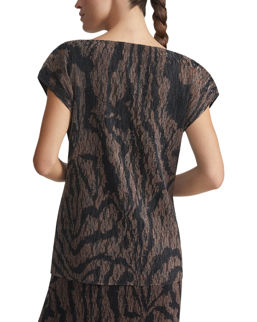 Lafayette 148 New York Plisse Cap Sleeve Blouse