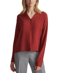 Lafayette 148 New York V-Neck Button Blouse