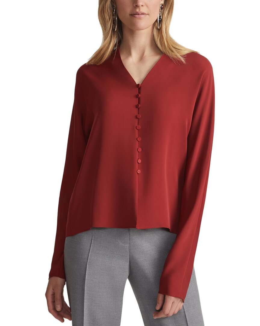 Lafayette 148 New York V-Neck Button Blouse