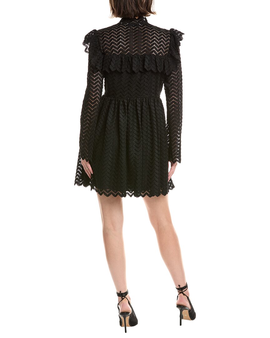 Chevron Lace Dress - Rebecca Taylor Black / 6